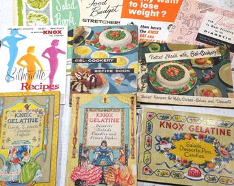 CHOICE Knox Gelatine Cook booklets Vintage Recipes Desserts Salads Gel Cookery Family Meals Pies Cakes Bars Antique Kitchen Baking Favorite