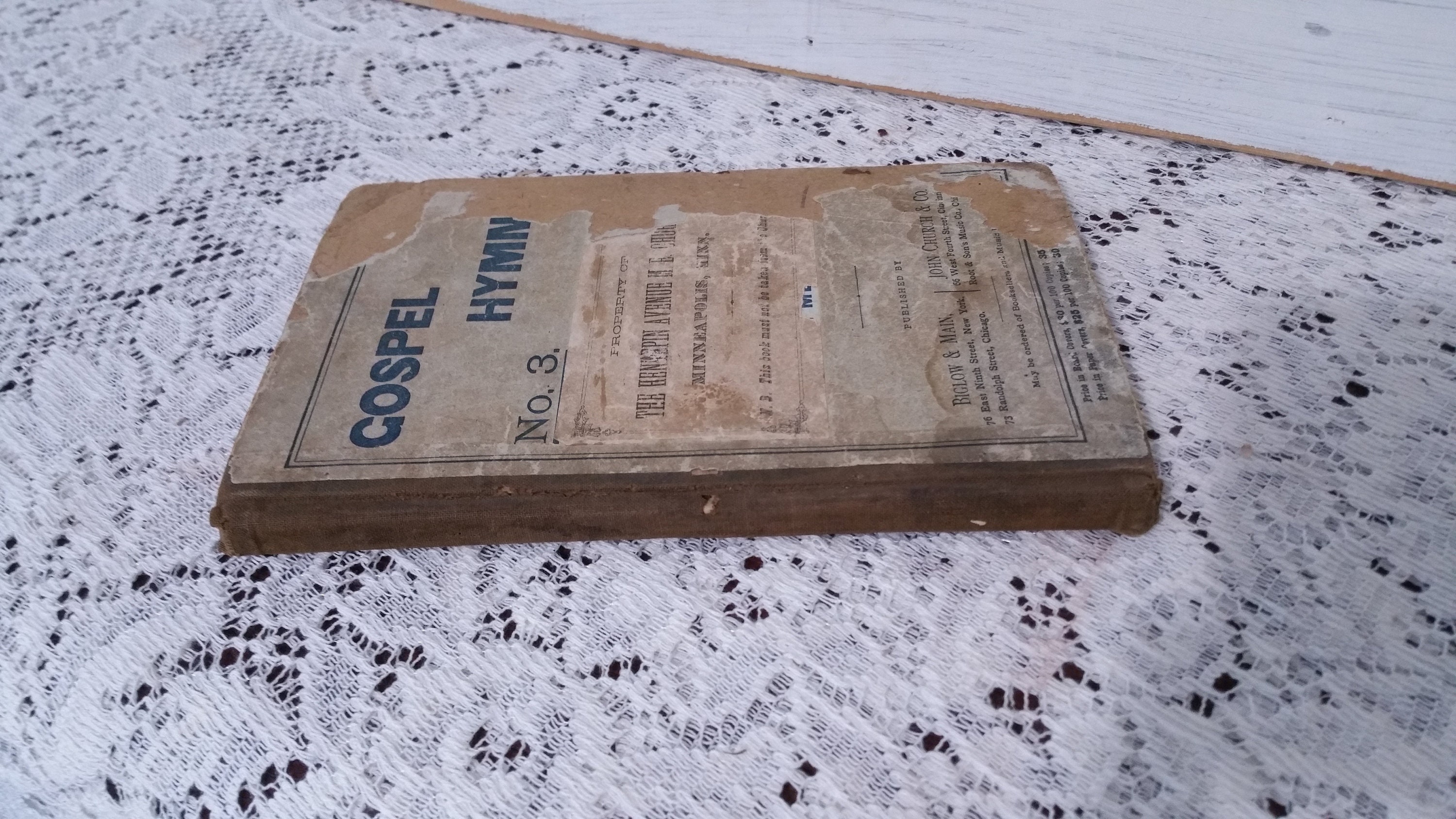 CHOICE Antique Hymnal Book Sheet Music Song Shelf Decor Play Church ...