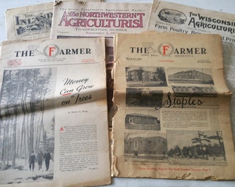 Lot 5 Magazines Agriculture The Farmer WI NW Old Stories Advice Recipe Cook Decorating Advertisements Photos Home Family Retro Style Vintage