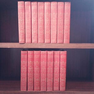 Complete 1927 University Library Of Autobiography Book Set Of 15 Volumes Vintage Decorative Gold Gilt Retro Office Case Shelf Decor Library