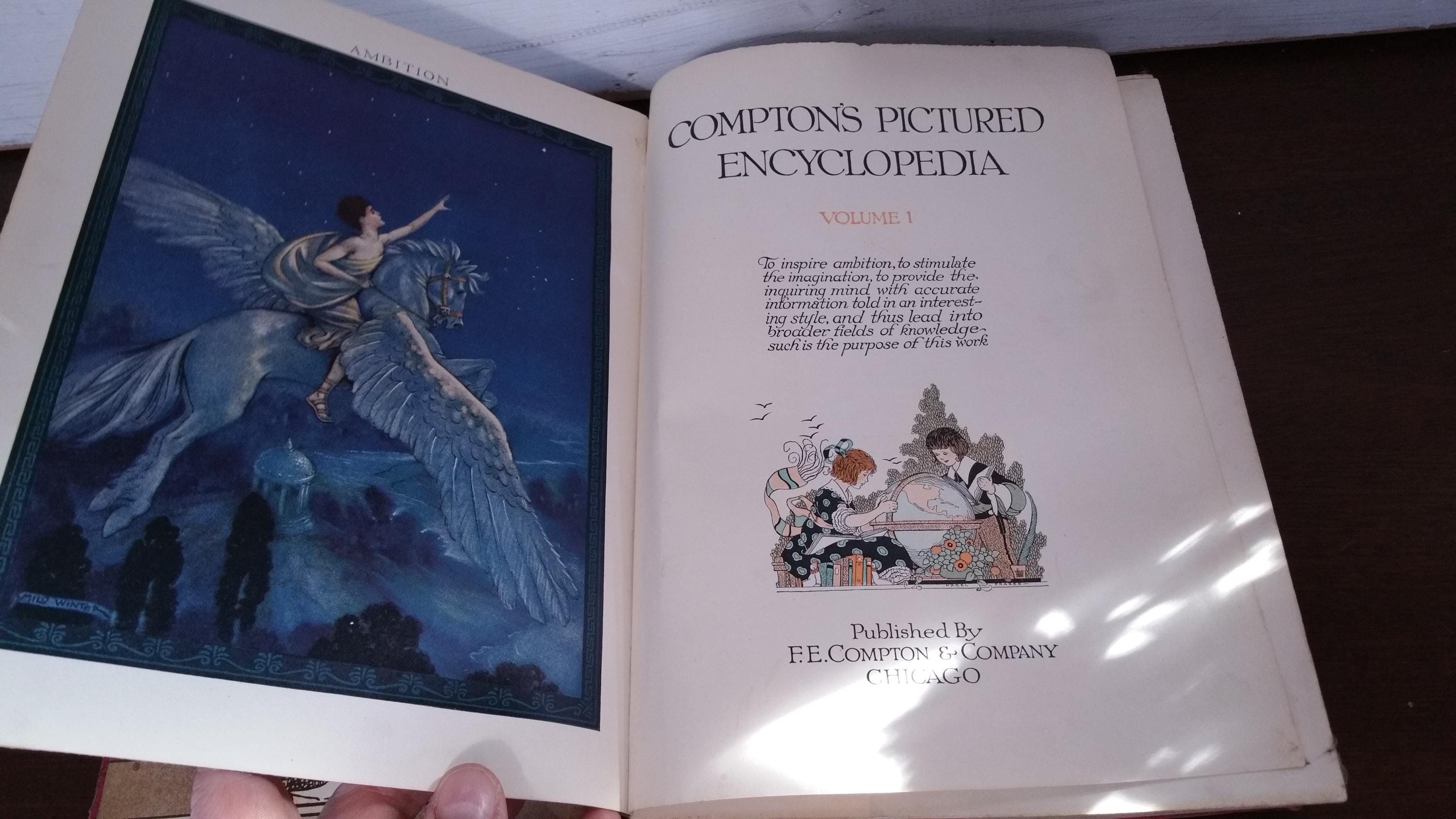 Complete 1925 Compton's Pictured Encyclopedia Set Vintage