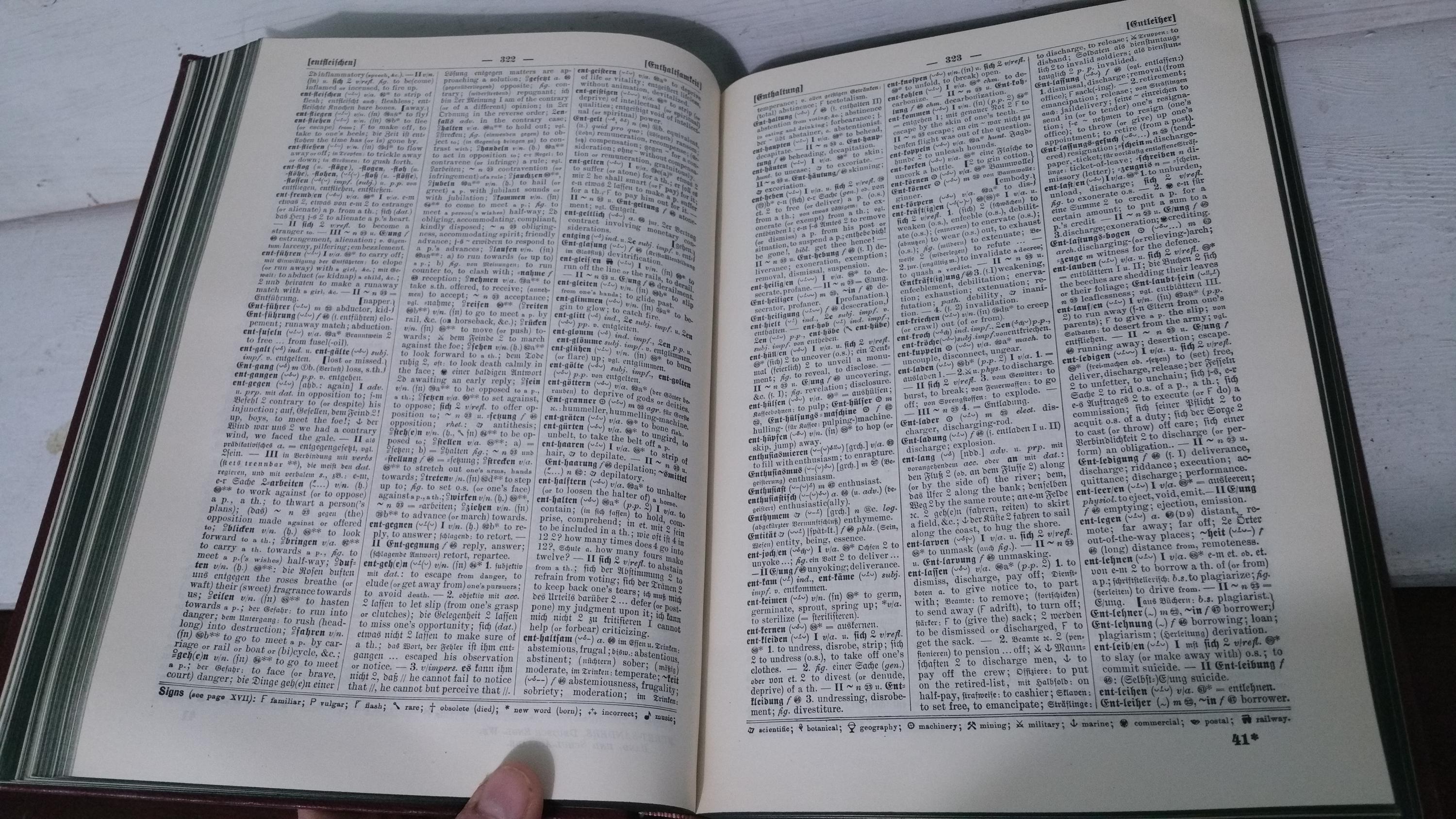 古書19世紀 ２冊　『ミュレット・サンダース百科事典的英独・独英辞典』 1910年 ミュレ・サンダース英独辞典セット、アンティーク金箔本（全2巻