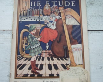 Choice The Etude Magazine Antique Victorian Journal of Musical Home Everywhere Illustrated Ads Art Nouveau Deco Sheet Song Play Instrument