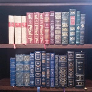 VAL Guldförgyllda biblioteksböcker Läder Franklin Färgglad Retro Vintage Dekorativ Roman Samlare Kontorshylla Läsning Lyx Färg Av Fot