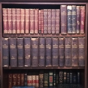Antique Leather Book Set, Gold Gilt Decor - Choice of Volume