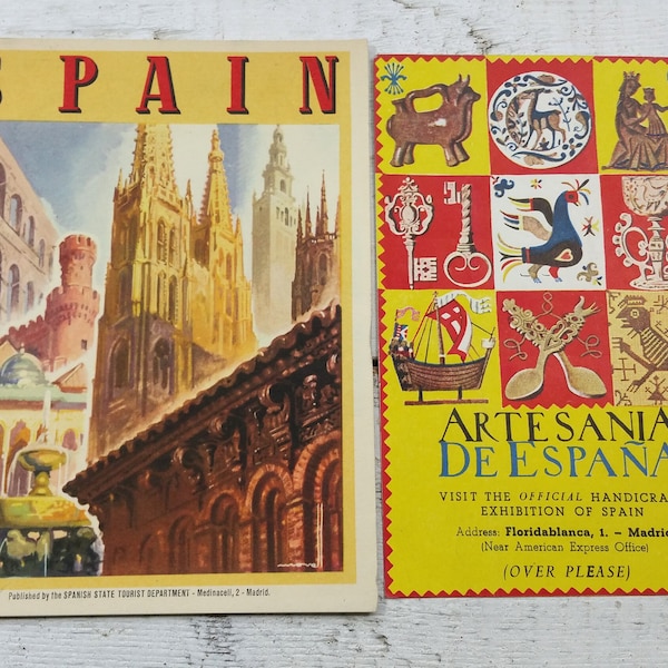 CHOICE Spain Travel Brochure Maps Vintage Midcentury History Advertising Vacation Guide Ephemera Booklet Souvenir Photos Artesania De Espana