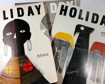 Revistas de viagens CHOICE: viagens nos anos 60, Alemanha, Escandinávia, África, história de meados do século XX, Europa, anúncios, fotos, estilo retrô, viagem vintage.