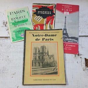 CHOICE France Travel Brochures Maps Vintage Midcentury History Advertising Vacation Guide Ephemera Booklet Souvenir Photos Paris Autobus