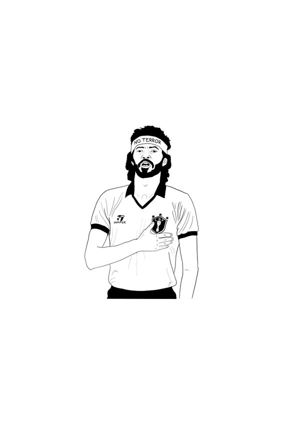 Socrates Brazil Football Art Print. Art for the Home. Home Decor