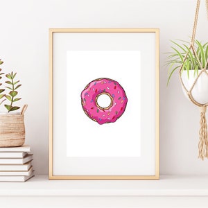 The Simpsons Donut tv pop art print. Art for the home. Home decor. Gallery wall. Poster design. Made to order. Stunning
