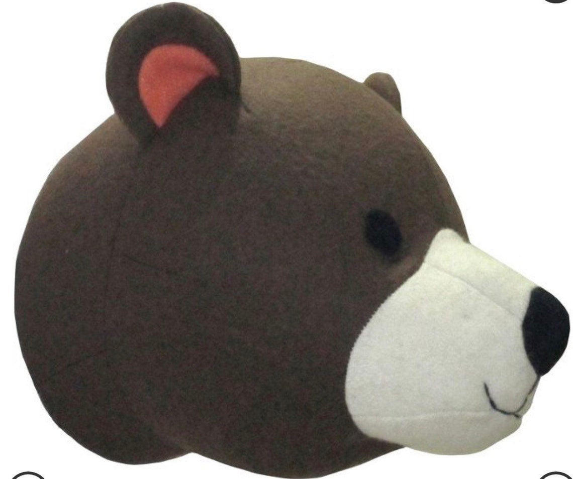 Bear Wall Mounted Stuffed Animal Head Wall Hanging Plush Etsy