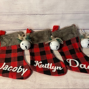 Personalized Buffalo Plaid Christmas Stocking