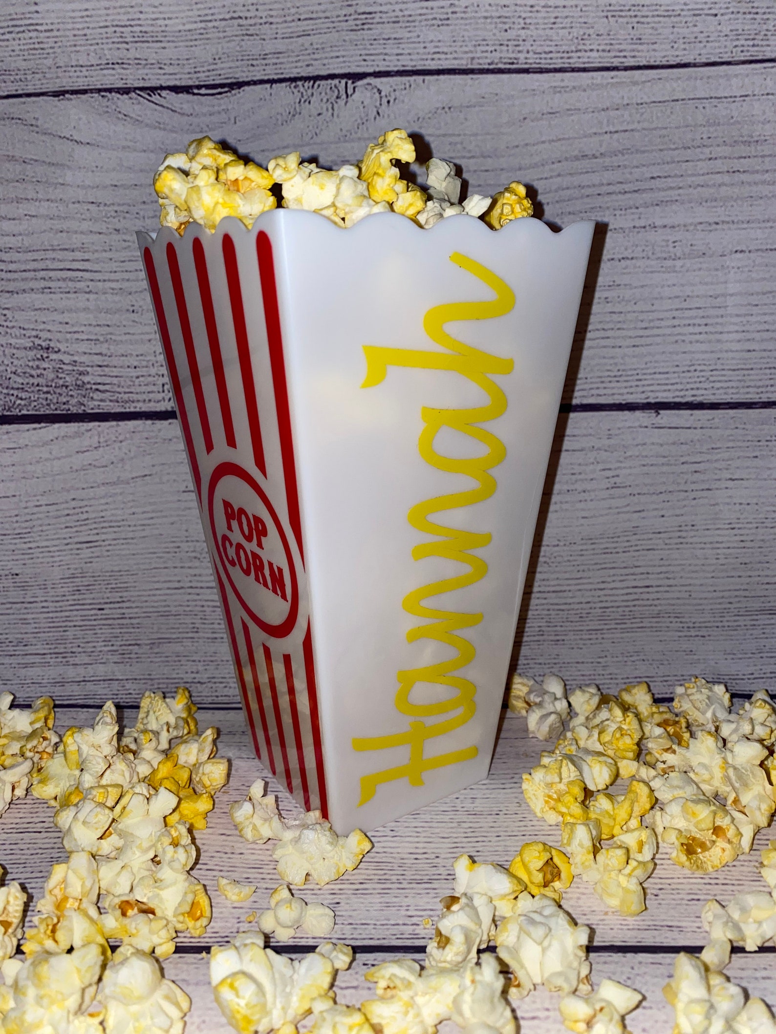 Personalized Popcorn Bucket Movie Night Birthday Party Date Etsy