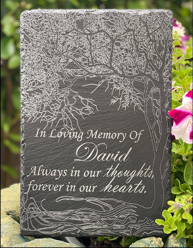 Custom Memorial Stone Memorial Plaque Temporary Grave Marker Personalized Memorial Garden