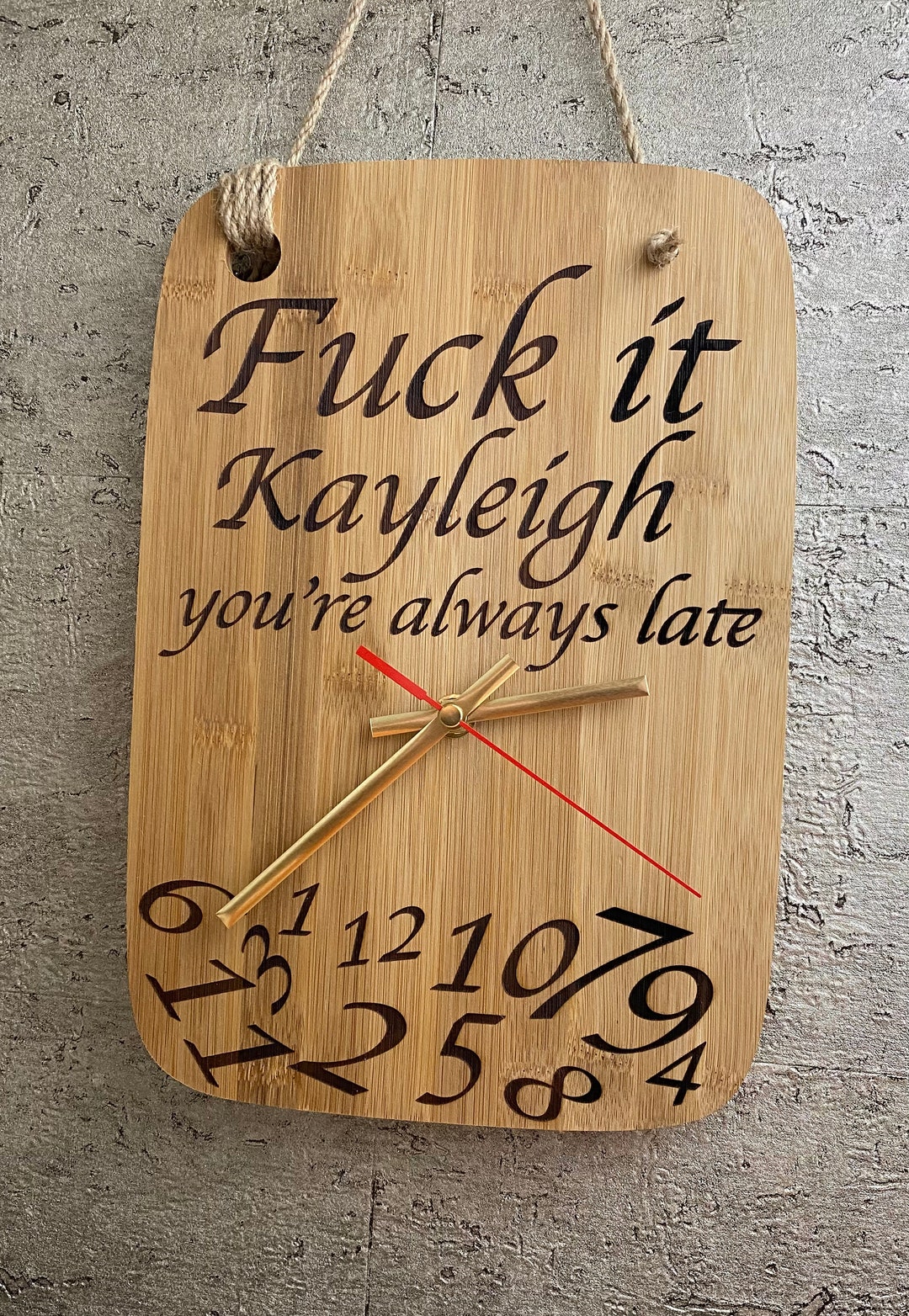 Funny Wall Clock/personalised Wooden Wall Clock Etsy