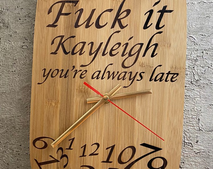 Funny Wall Clock/personalised Wooden Wall Clock Etsy