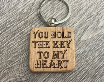 Personalised laser engrave wooden Keyring-Engraved Wood Keychain , Anniversary Keyring, Birthday Keyring, Personalised Keychain