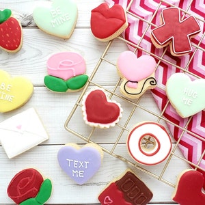Valentine&#39;s Day Cookies, Valentine Sugar Cookies, Valentine&#39;s Day Treats, Valentine&#39;s mini sugar cookies, Sugar Cookie Platter