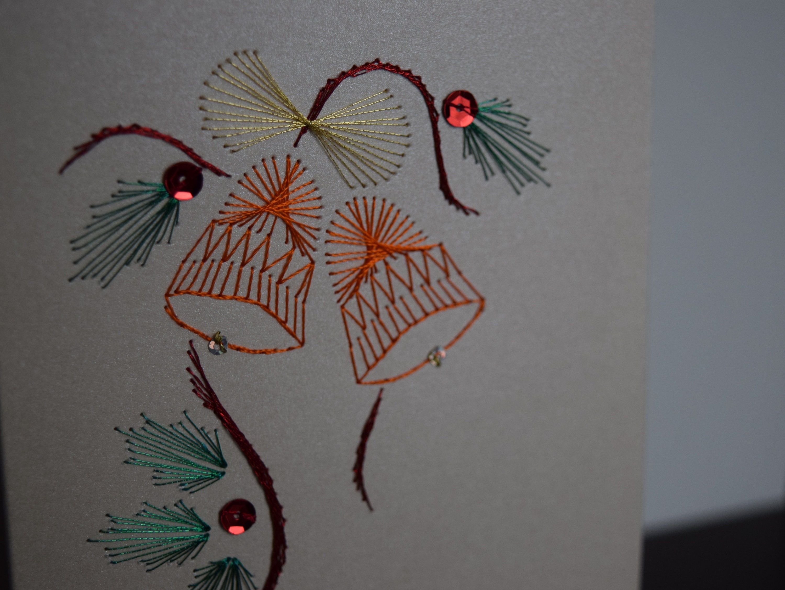 Embroidered christmas card christmas card handmade handmade  etsy Embroidered christmas card christmas card handmade handmade  etsy