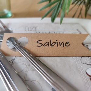 Cutlery tag with name / personalized
