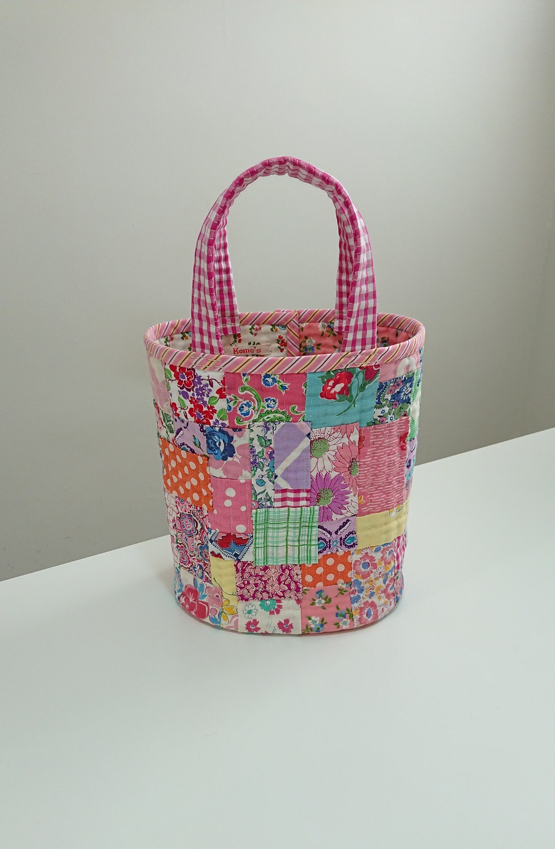 Patchwork Quilt Bucket Bag / Fabric Basket, A, Hand Sewn - Etsy