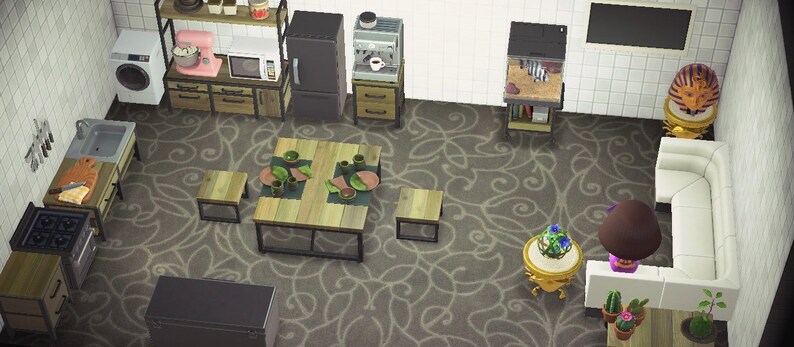 Acnh Ironwood Kitchen Living Room Deluxe Set Etsy