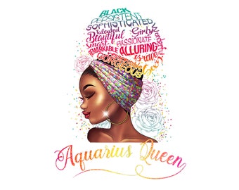 Aquarius Queen SVG - Premium Aquarius PNG Designs | Aquarius Zodiac | High Quality