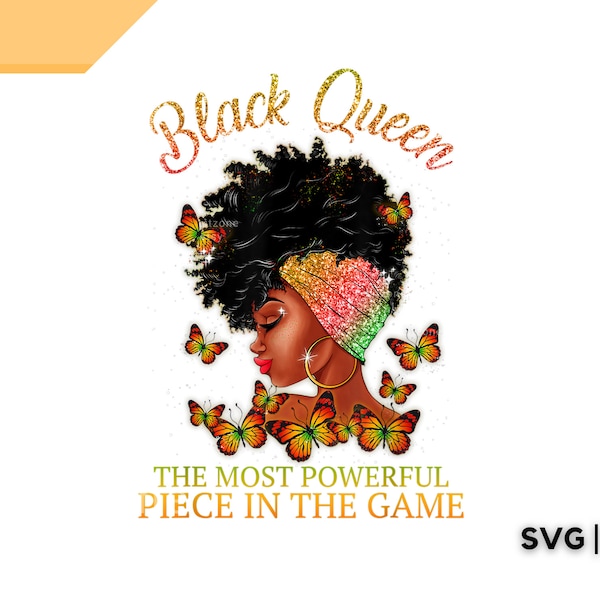 Ultra High Quality - Gold Black Queen Printable PNG | Clipart Afro Queen | Printable Black Queen