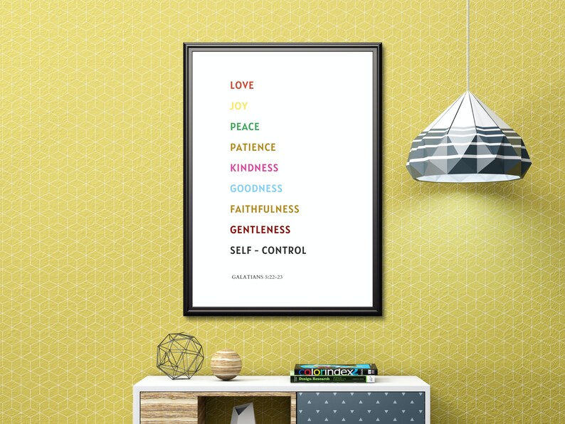Fruit of the Spirit Wall Art Printable Sign Galatians 5 22 Etsy