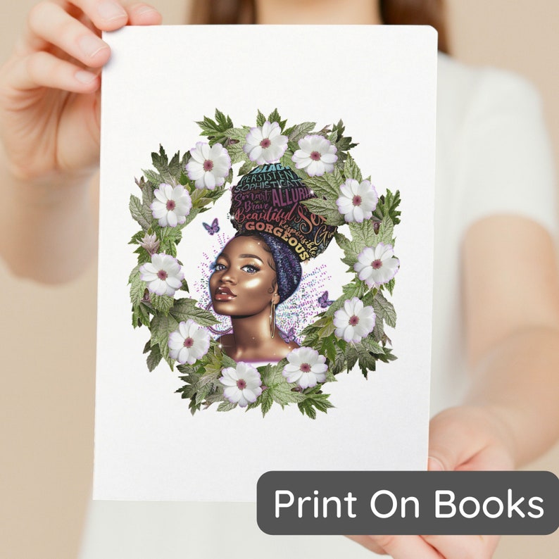 Black Queen With Flower PNG Afro Girl Black Girl Art Black - Etsy