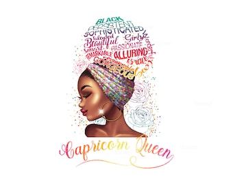 Capricorn Queen SVG PNG: December January Birthday Gift (Digital Download)