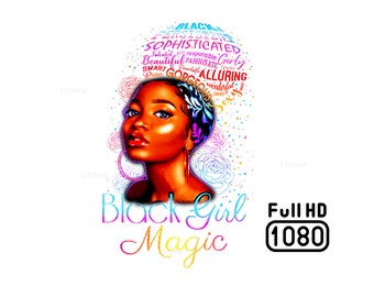 Black Girl Magic PNG Bundle: Afro Woman Sublimation Design (Digital File)