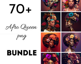 Afro Queen PNG Graphics, Commercial License Included