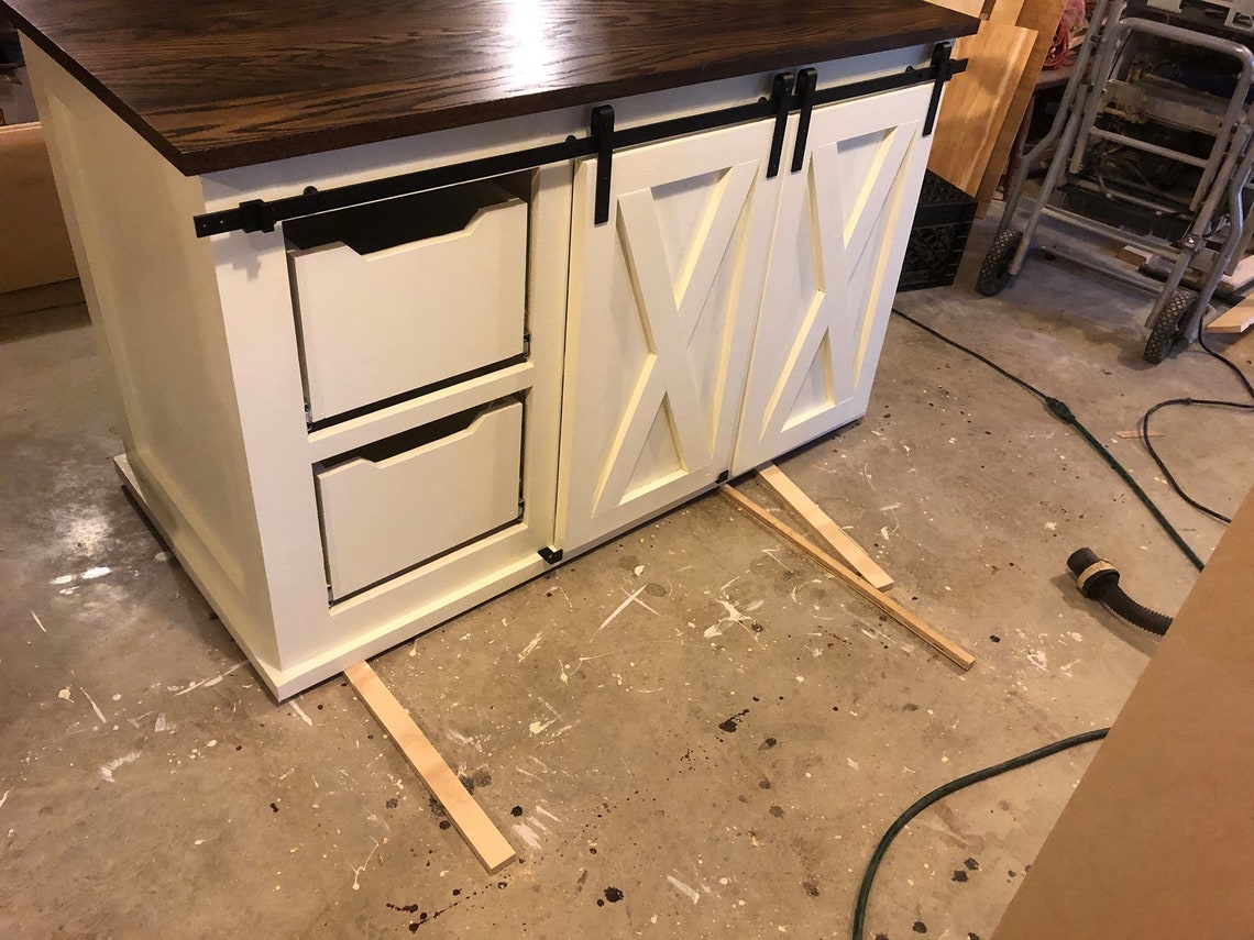 Kitchen Island Farmhouse Barn Door Etsy