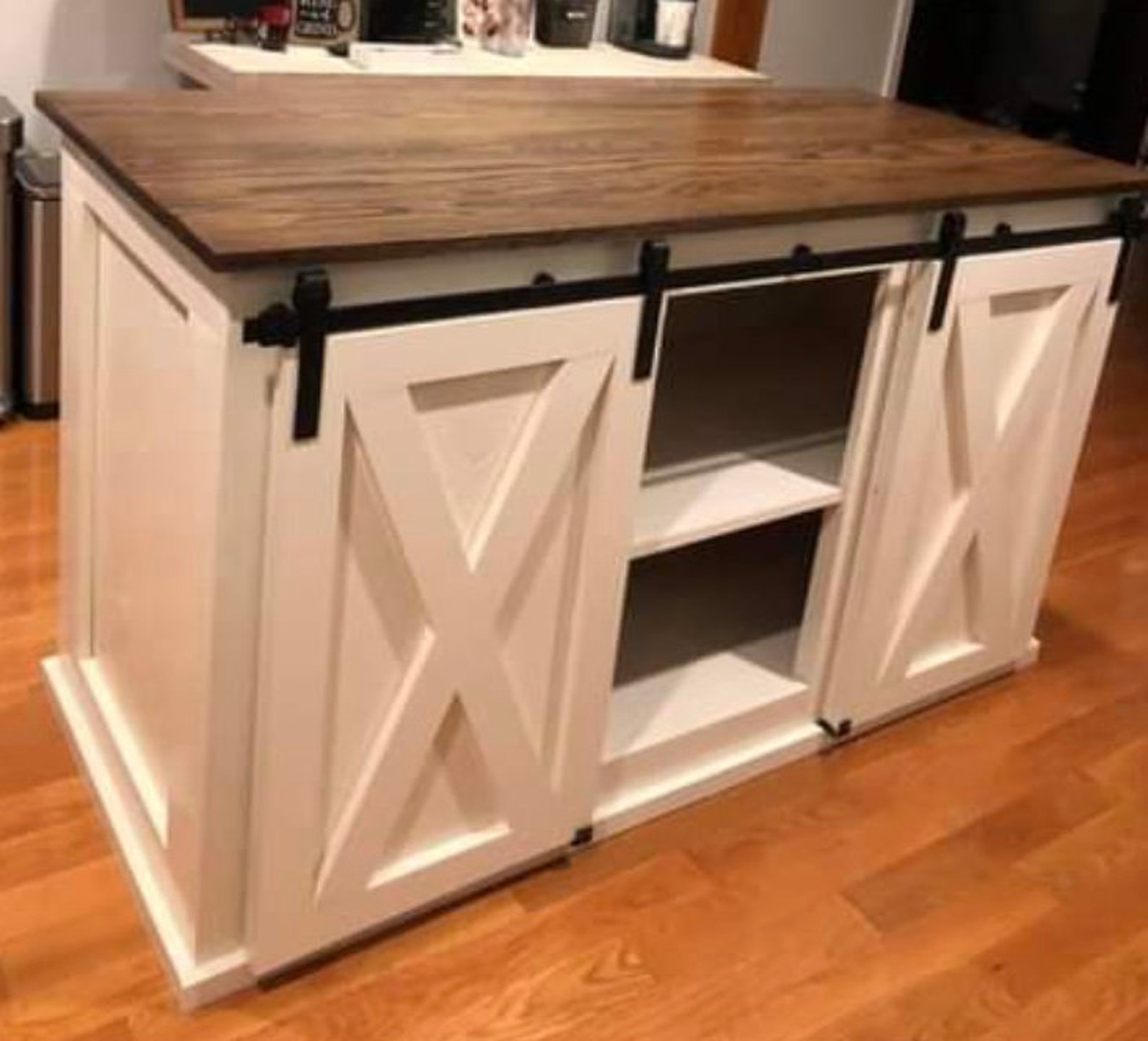 Farmhouse Barn Door Kitchen Island Local Delivery or Pickup Etsy