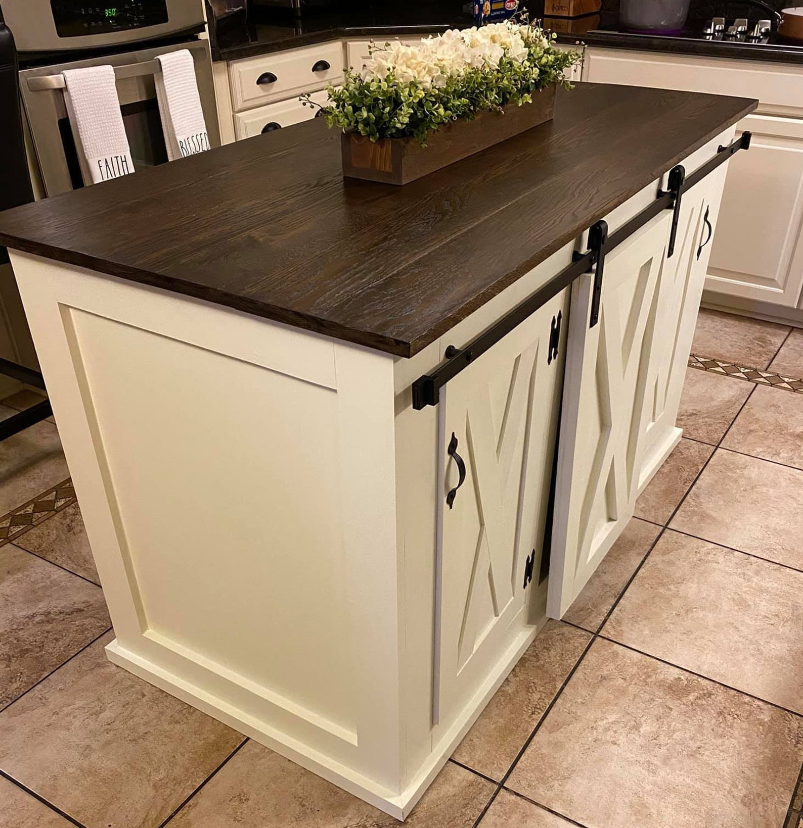 Kitchen Island Farmhouse Barn Door Etsy