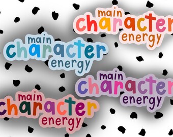 Main Character Energy Sticker - Weatherproof Holographic Laptop Decal