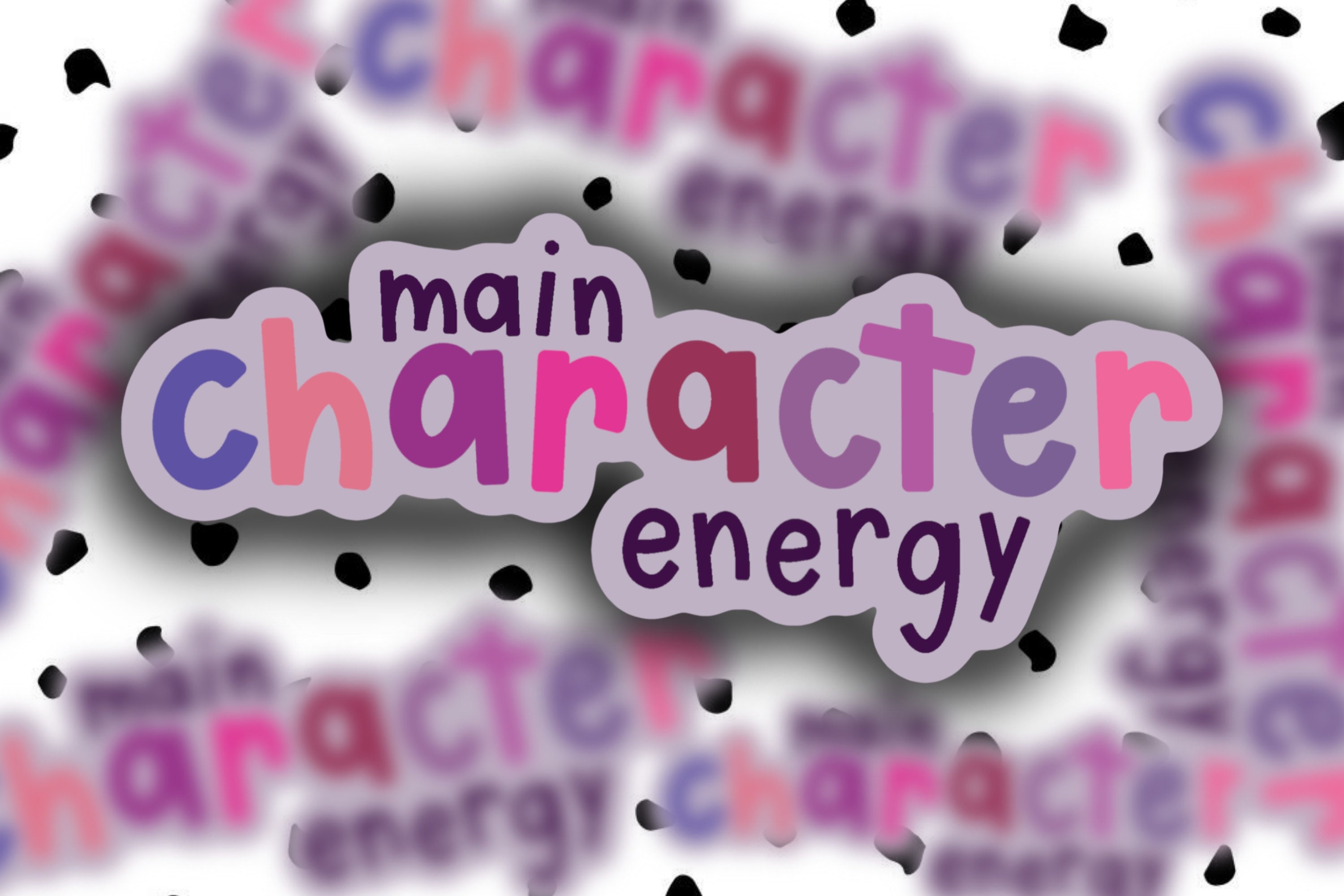 Main Character Energy Sticker - Weatherproof Holographic Laptop Decal ...