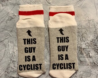 This Guy is a Cyclist! - cyclists socks - Novelty Socks - gifts for cyclists - Strava - Zwift - Christmas stocking stuffers