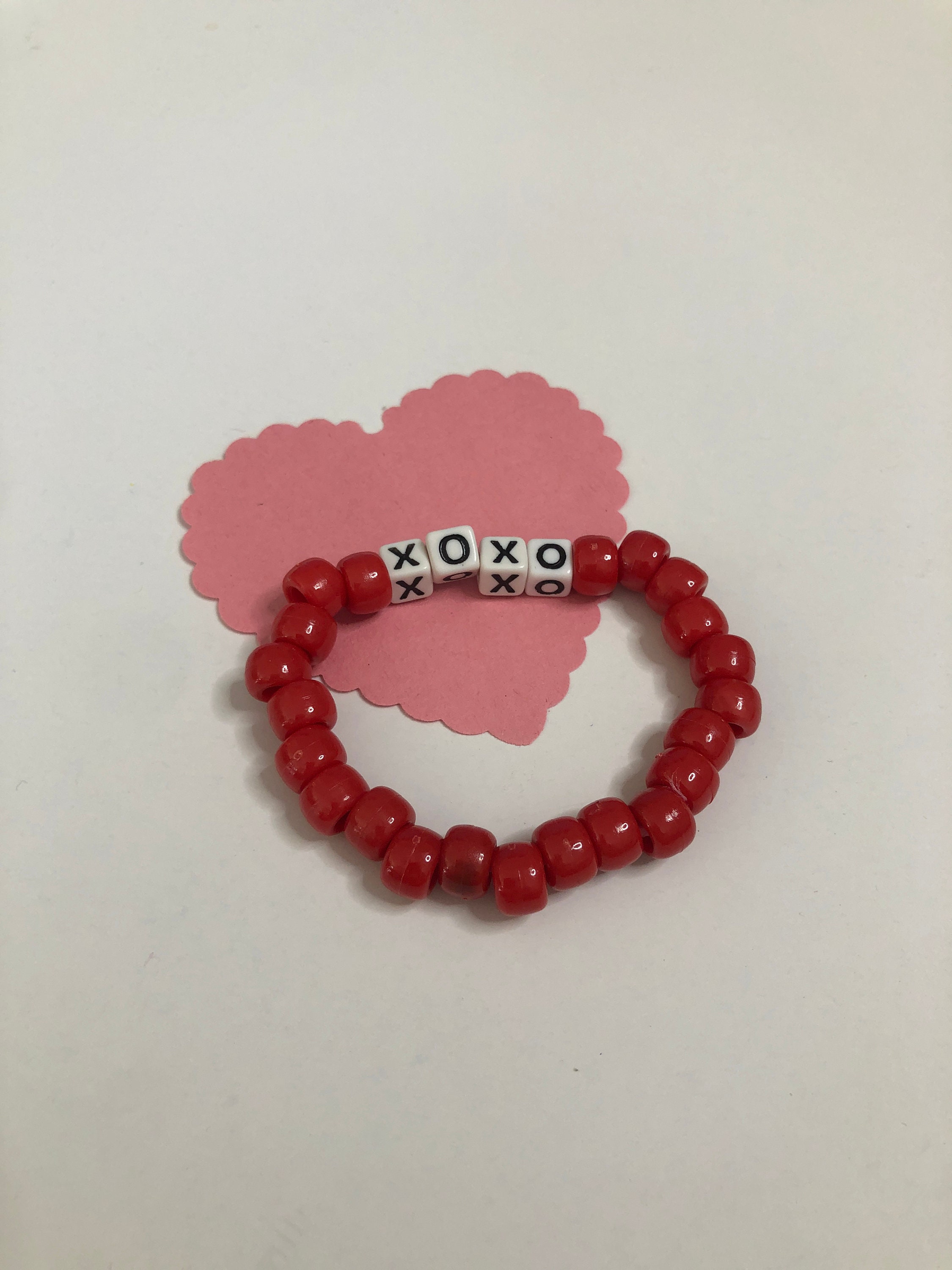 Pony Bead Bracelet XOXO Love Bracelet Valentines Day Etsy