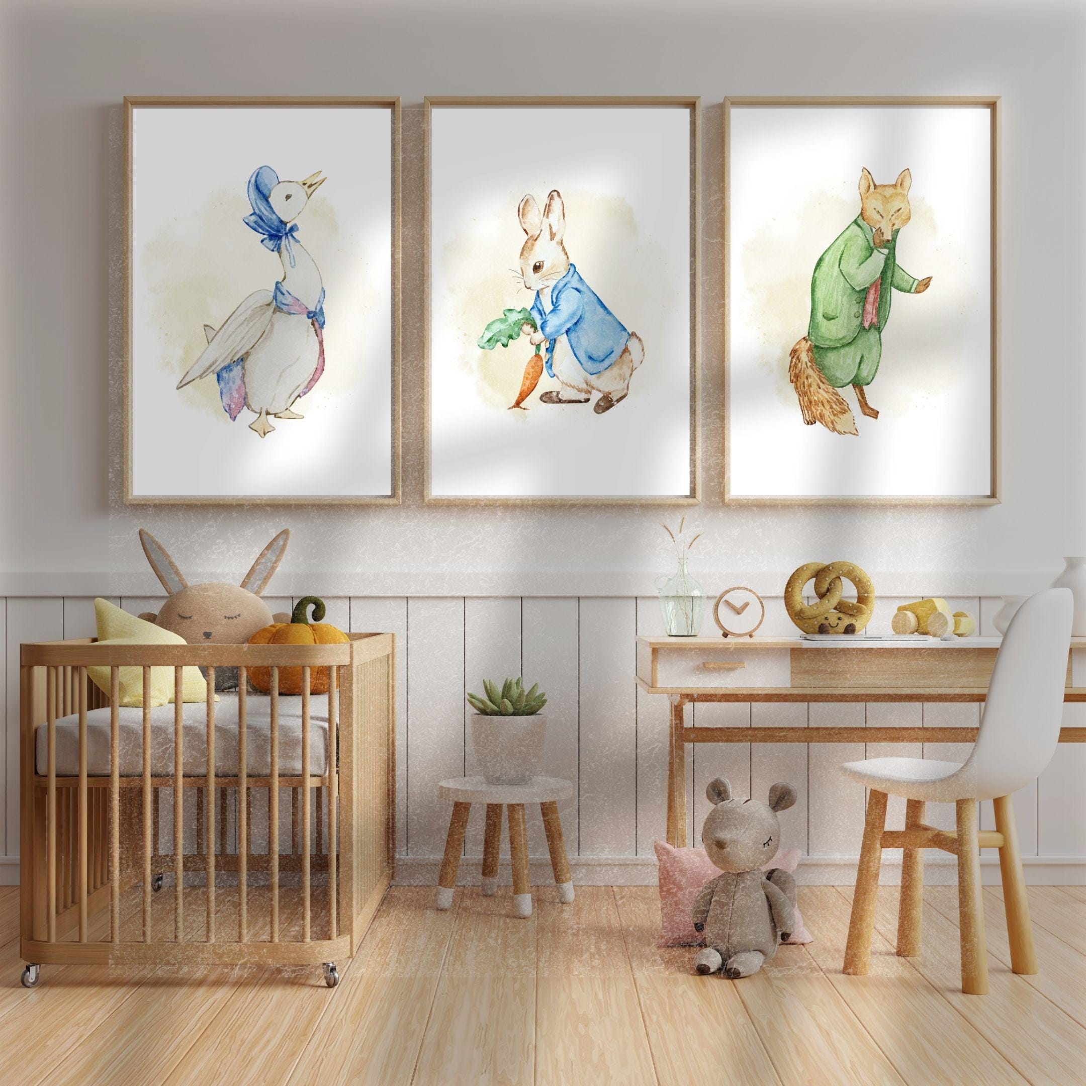 Peter Rabbit Watercolor Nursery Digital Prints - Set of 3 | Cute ...