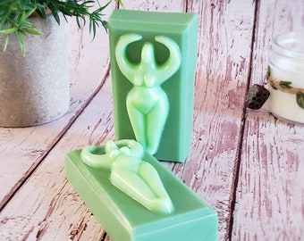 Goddess Soap, Spiritual Soap, Pagan Gift For Her, Witchy Gifts For Best Friend, Wicca Gifts, Wiccan Bathroom Decor, Cucumber Soap, Mint Soap