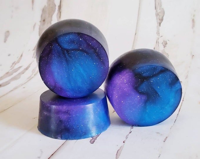 Galaxy Soap, Celestial Soap, Handmade Space Soap Bar, Activated Charcoal Soap, Bergamot Soap Bar, Gift Basket Fillers, Birthday Gift For Him