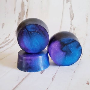 Galaxy Soap, Celestial Soap, Handmade Soap, Spacecore, Unique Gifts For Women, Activated Charcoal Soap, Space Gifts For Men, Bergamot Soap