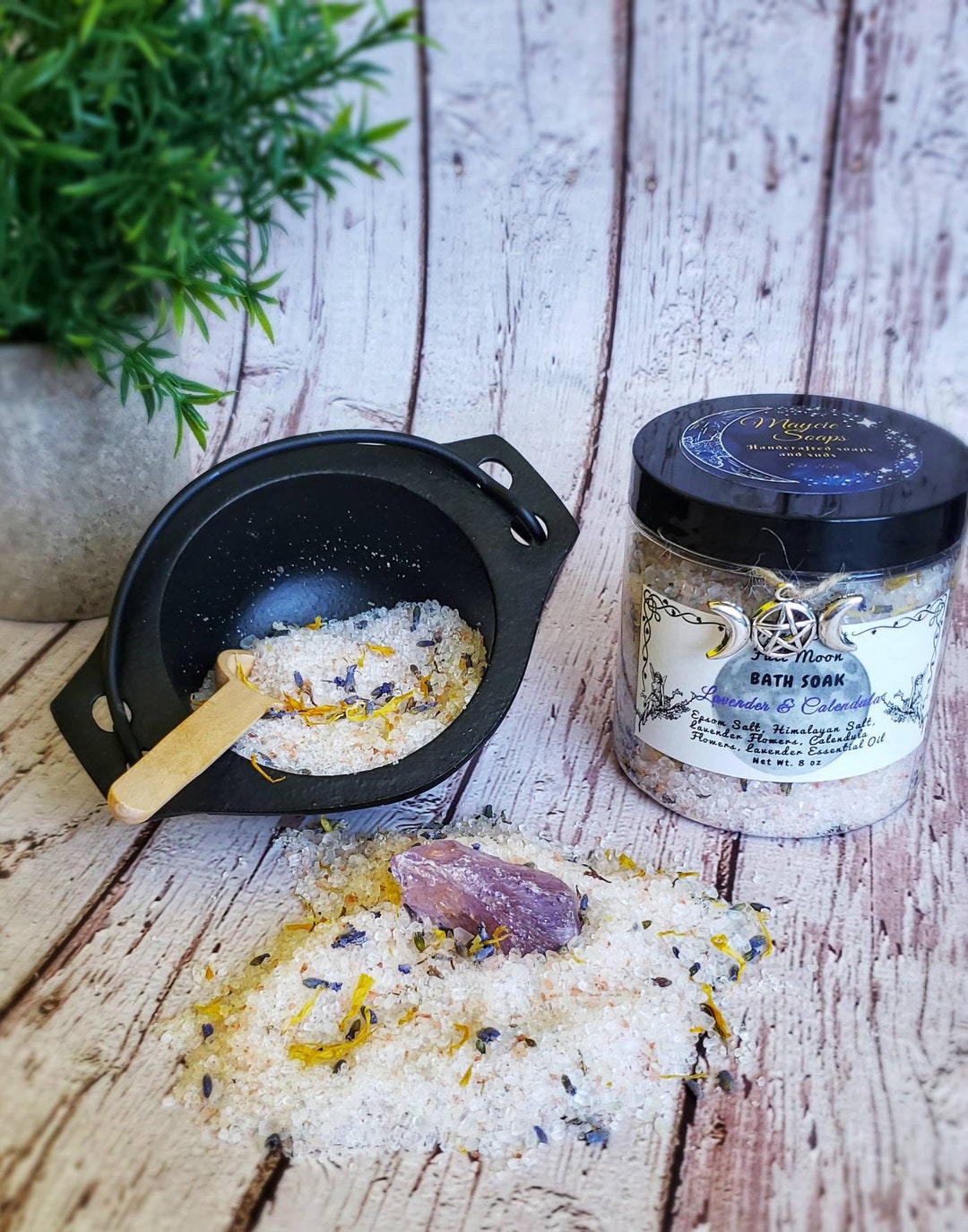 Full Moon Ritual Bath Salts With Scoop, Witchy Gifts for Her, Lavender ...