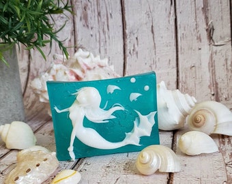 Mermaid Soap, Ocean Soap, Mermaid Birthday Favors, Nautical Soap, Siren Soap, Soap Cameo,  Mermaid Gifts For Adults, Ocean Bathroom Decor