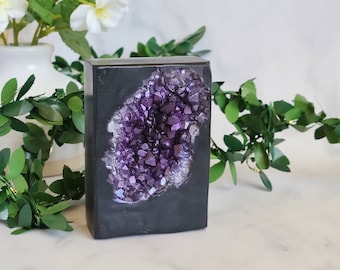 Amethyst Gemstone Soap, Druzy Cluster, Geode Soap, February Birthday Gift For Women, Witchy Bathroom Decor, Witchy Gifts For Best Friend