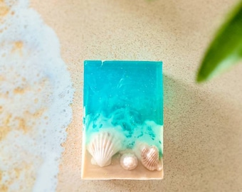 Ocean Soap, Beach Soap, Seashell Soap, Beach Wedding Favors, Birthday Gift For Mom, Mothers Day Gift From Daughter, Ocean Scented Soap, Wife