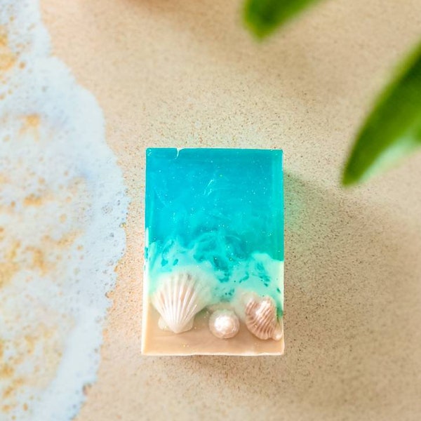 Ocean Soap, Beach Soap, Seashell Soap, Beach Wedding Favors, Birthday Gift For Mom, Mothers Day Gift From Daughter, Ocean Scented Soap, Wife