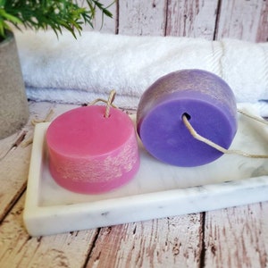 Jabón de lufa, jabón en una cuerda, jabón de pedicura, jabón de leche de cabra como recuerdo de fiesta, jabón exfoliante, regalo de cuidado personal para mamá, lufa como recuerdo de baby shower